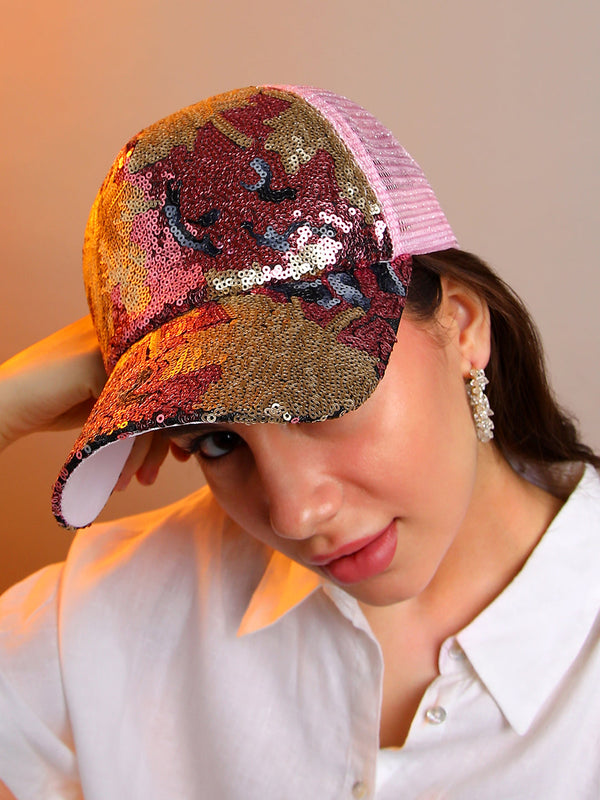 Abstract Sequin Baseball Cap