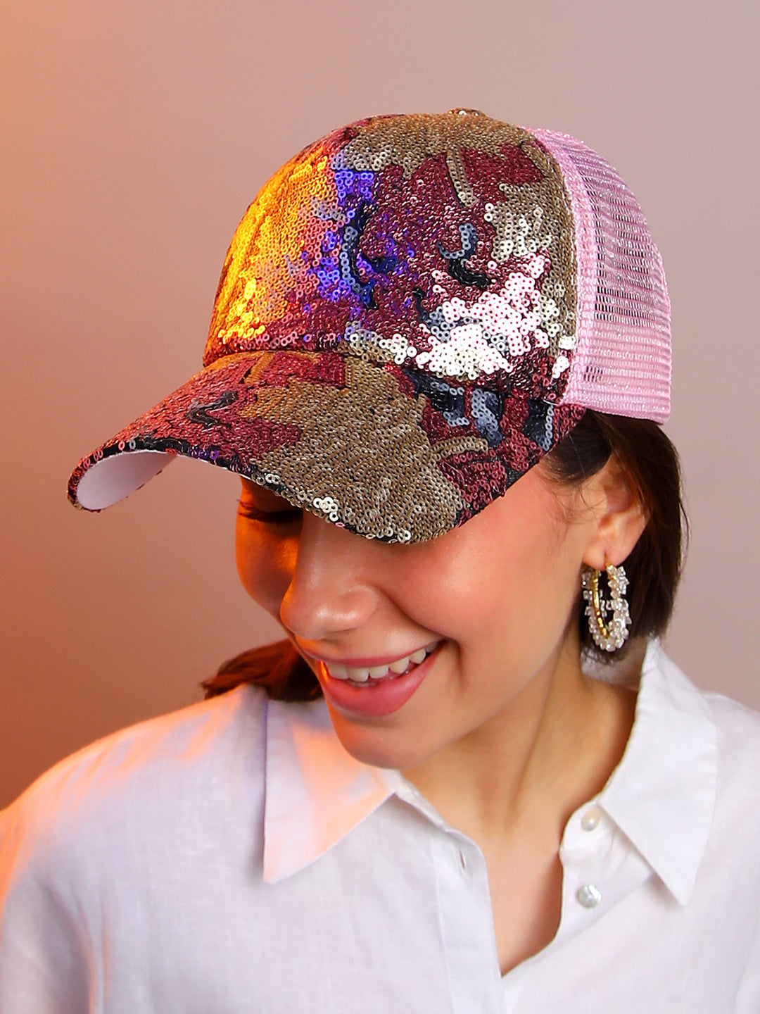 Abstract Sequin Baseball Cap
