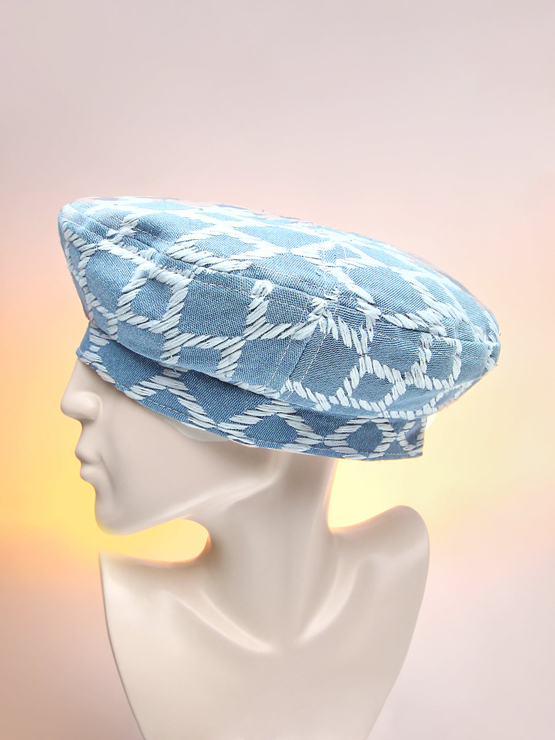 Geometric Weave Beret Hat