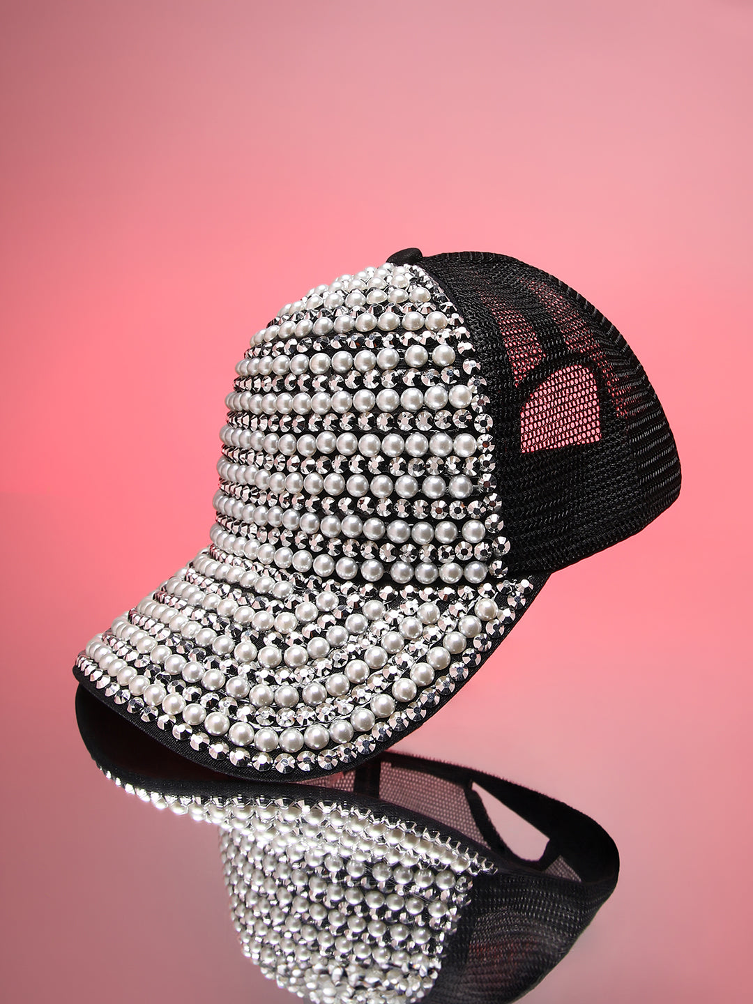 Studded Pearl Baseball Cap