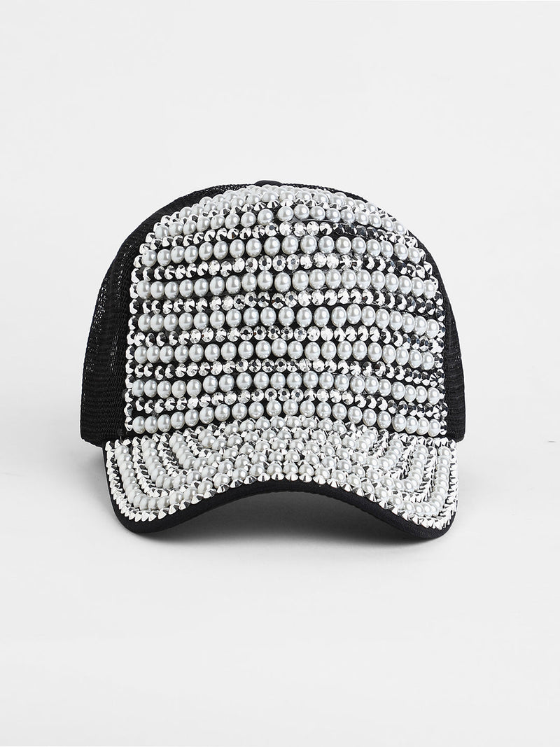Studded Pearl Baseball Cap