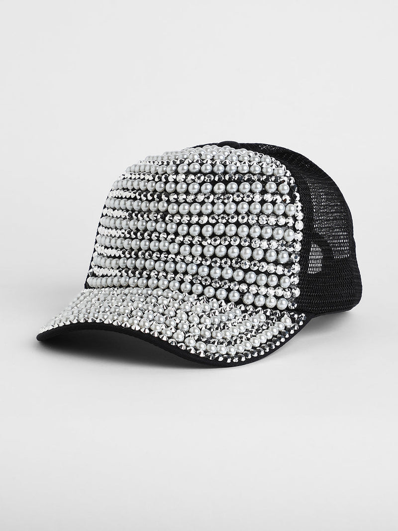 Studded Pearl Baseball Cap