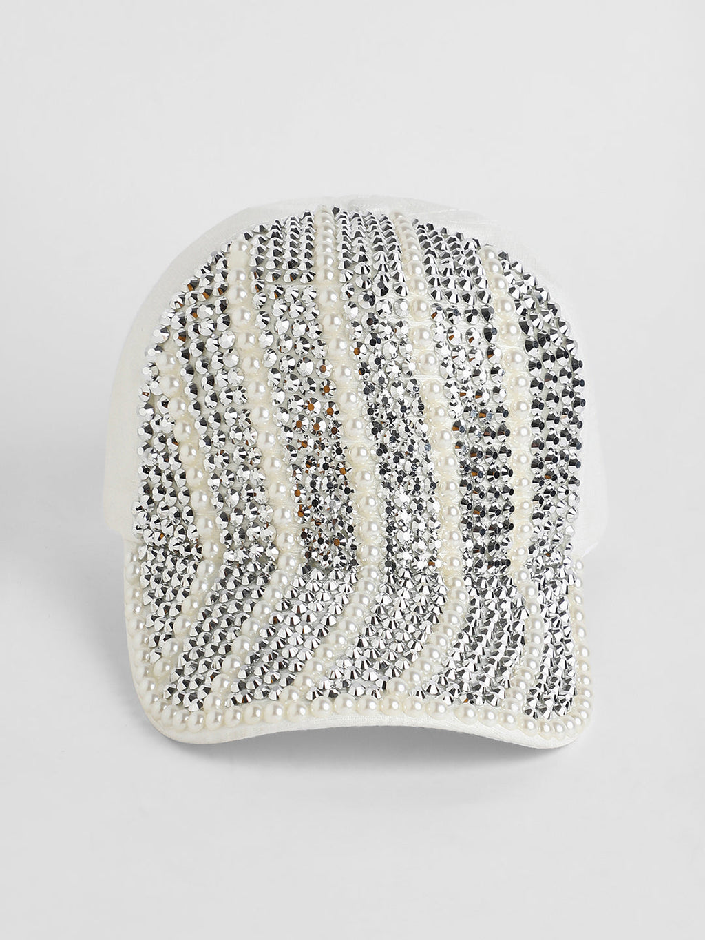Striped Studded Baseball Cap