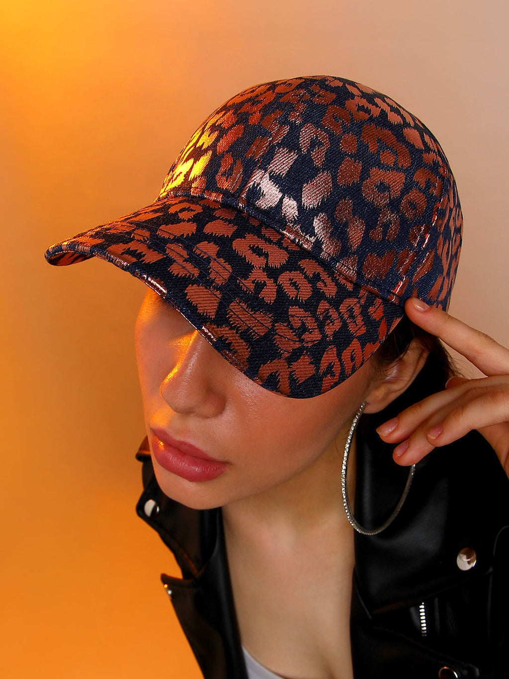 Metallic Leopard Baseball Cap