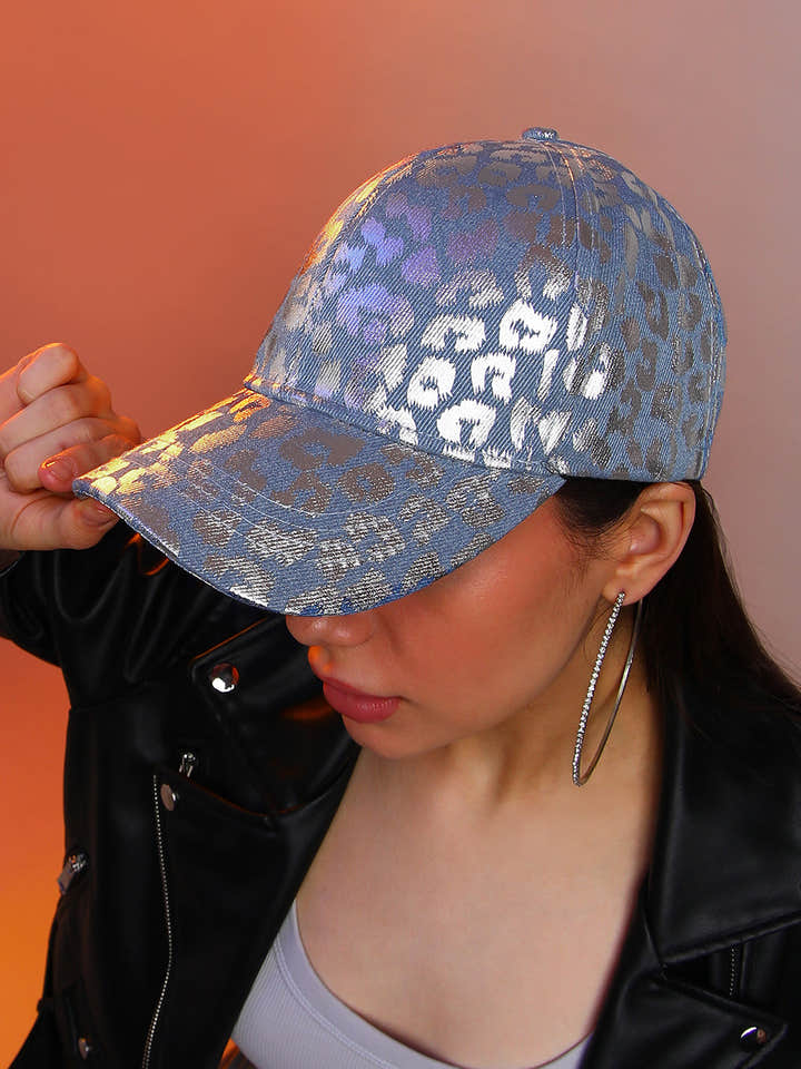 Metallic Leopard Baseball Cap