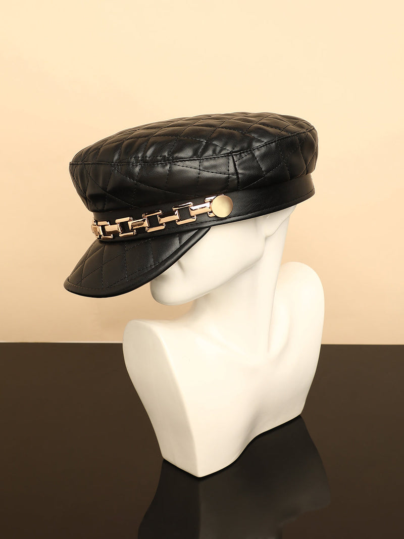 Quilted Breton Cap - Midnight Black