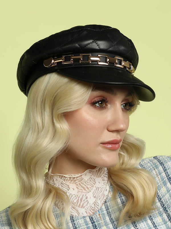 Quilted Breton Cap - Midnight Black