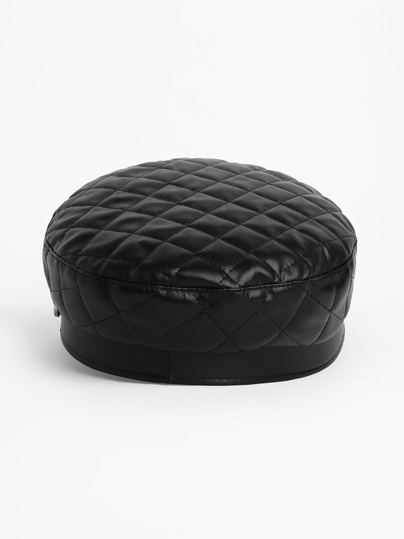 Quilted Breton Cap - Midnight Black