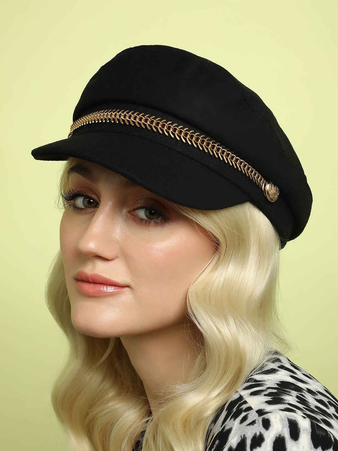 Chain-Lined Breton Cap - Midnight Black