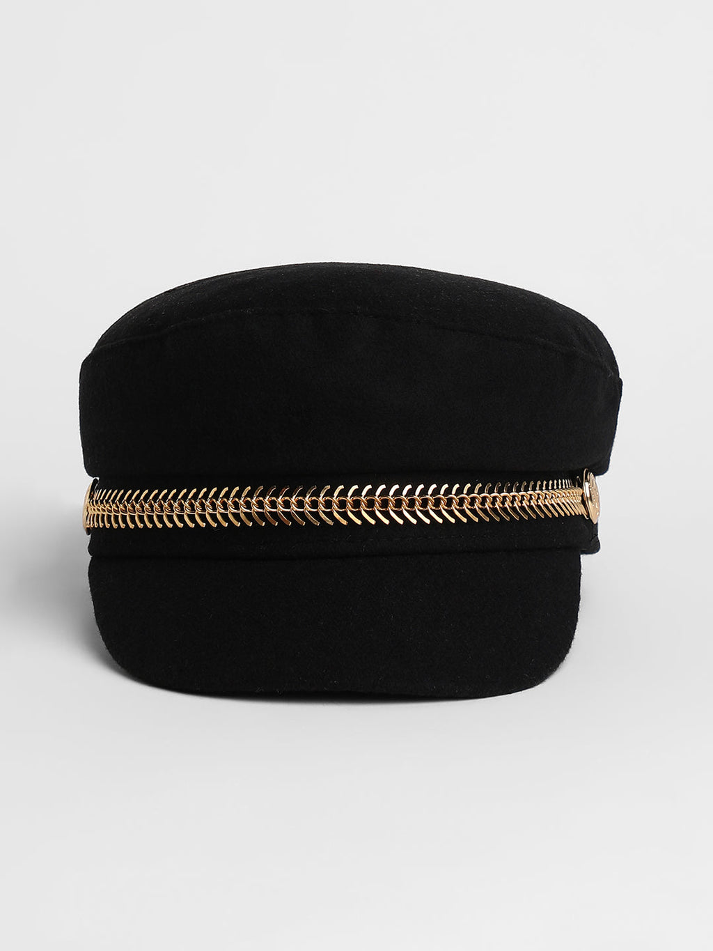 Chain-Lined Breton Cap - Midnight Black