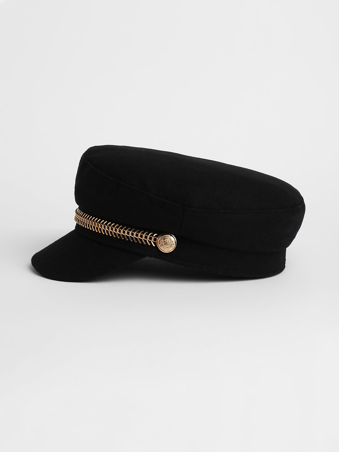 Chain-Lined Breton Cap - Midnight Black