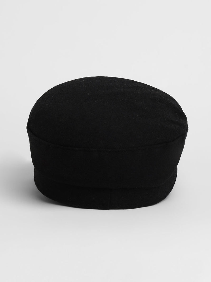 Chain-Lined Breton Cap - Midnight Black