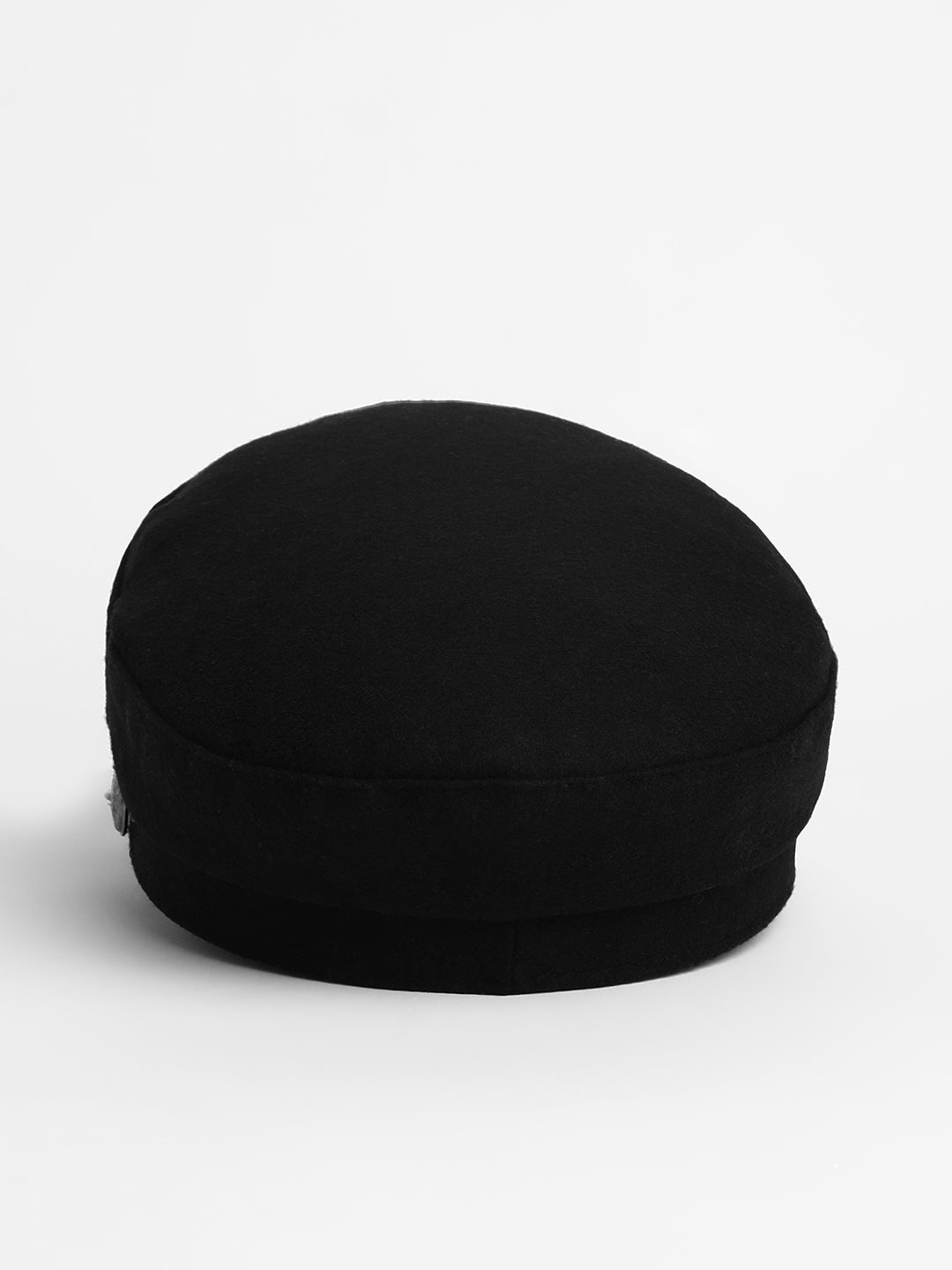 Chain-Lined Bakerboy Cap - Midnight Black
