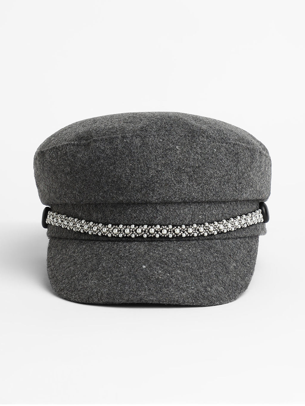 Embellish-Lined Breton Cap - Charcoal Grey