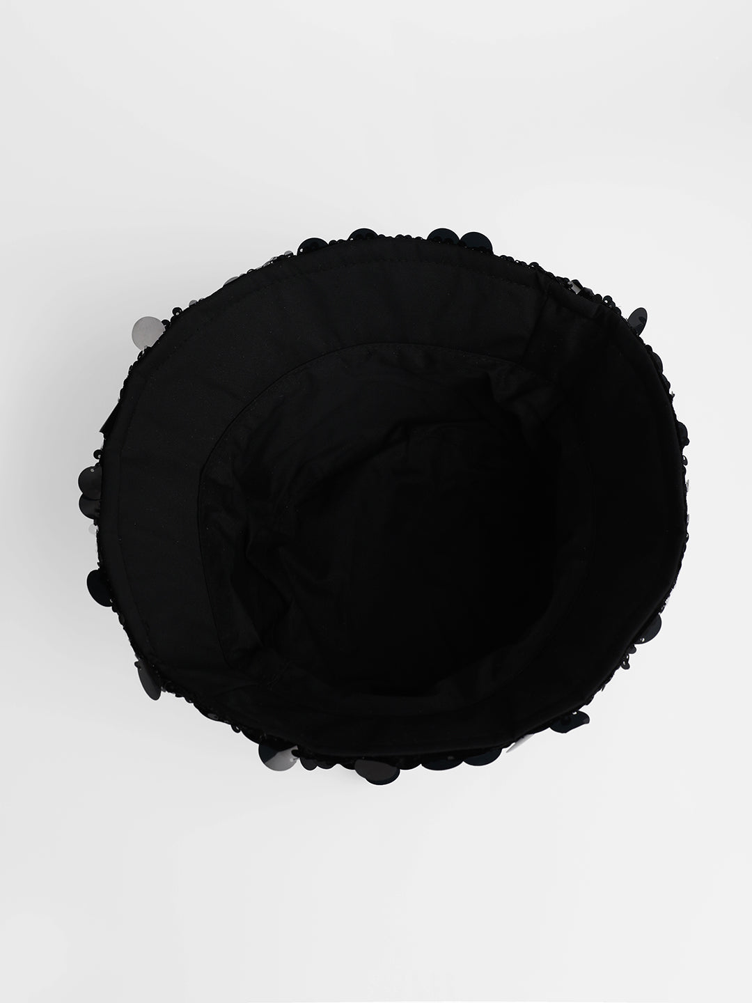 Maxi Sequin Bucket Hat - Onyx Black