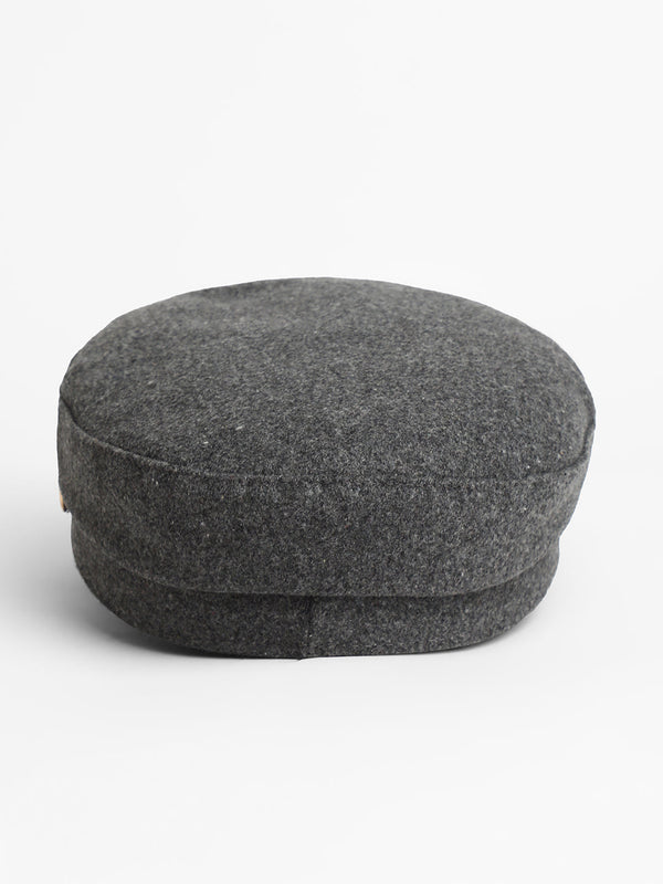 Chain-Lined Breton Cap - Charcoal Grey