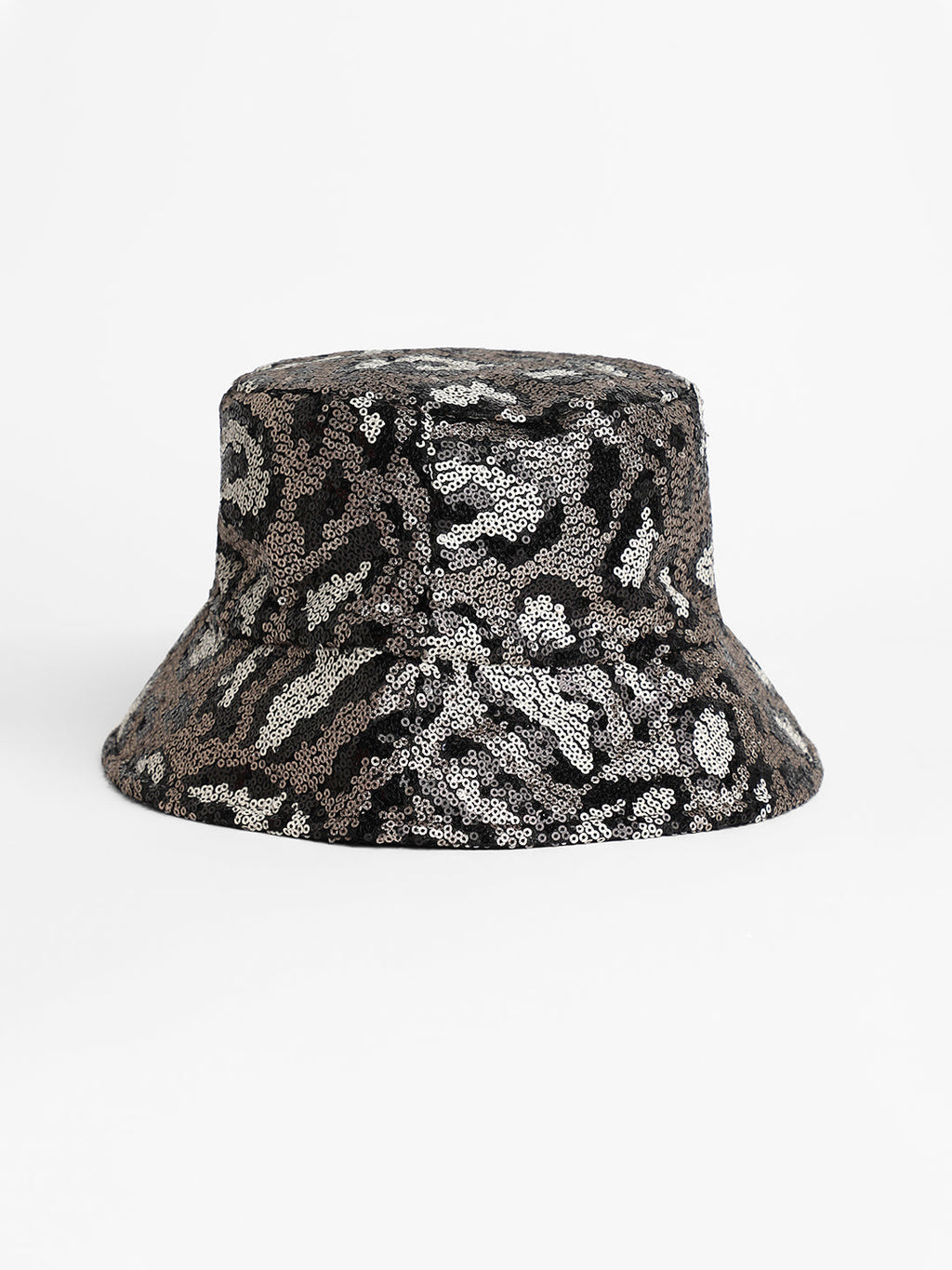 Sequin Leopard Bucket Hat - Antique Gold
