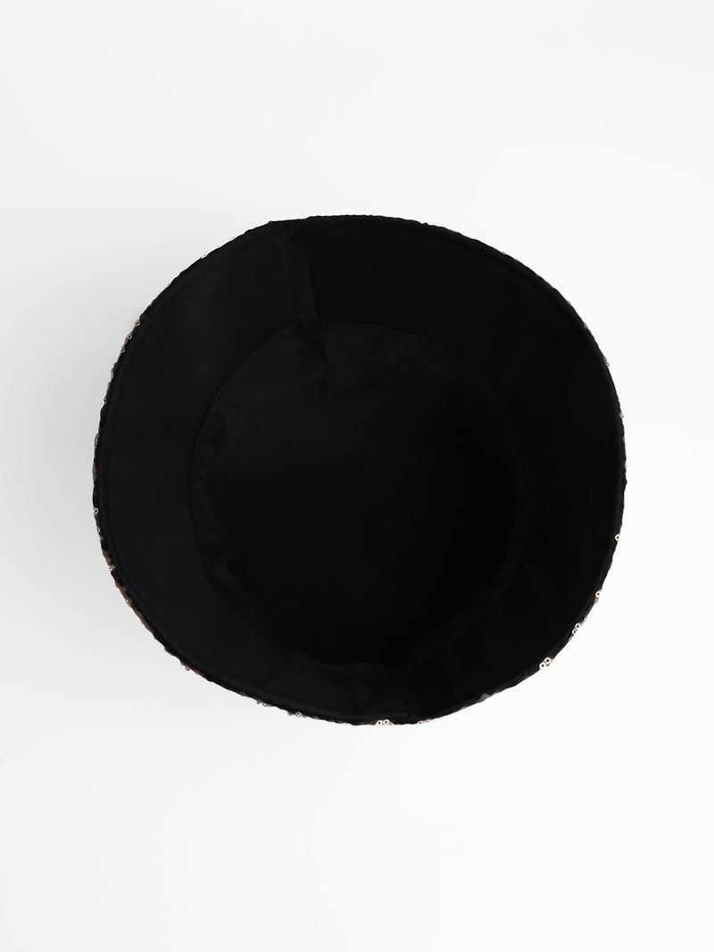Sequin Leopard Bucket Hat - Antique Gold