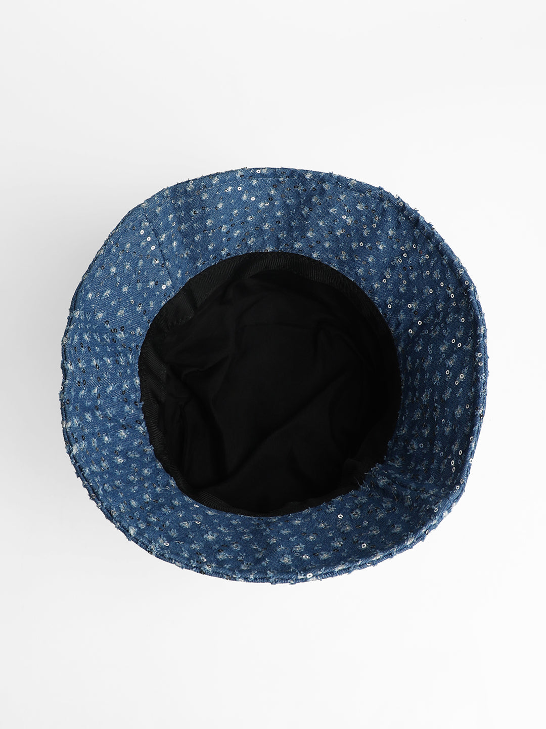 Sequin Denim Bucket Hat - Star Command Blue