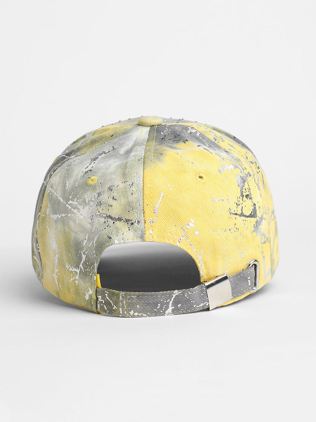 Studded Ombre Basketball Cap - Ash Grey & Lemon Yellow