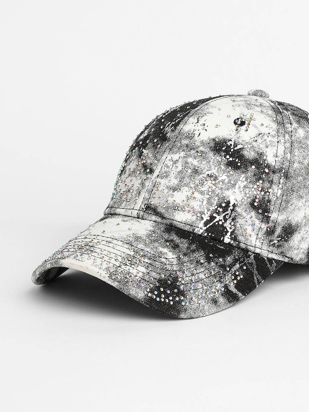 Studded Ombre Basketball Cap - Midnight Black & Ash Grey