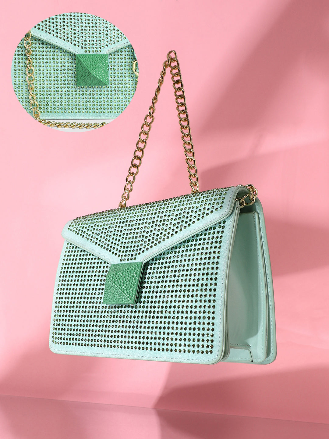 The Stud Sling Bag - Mint Green