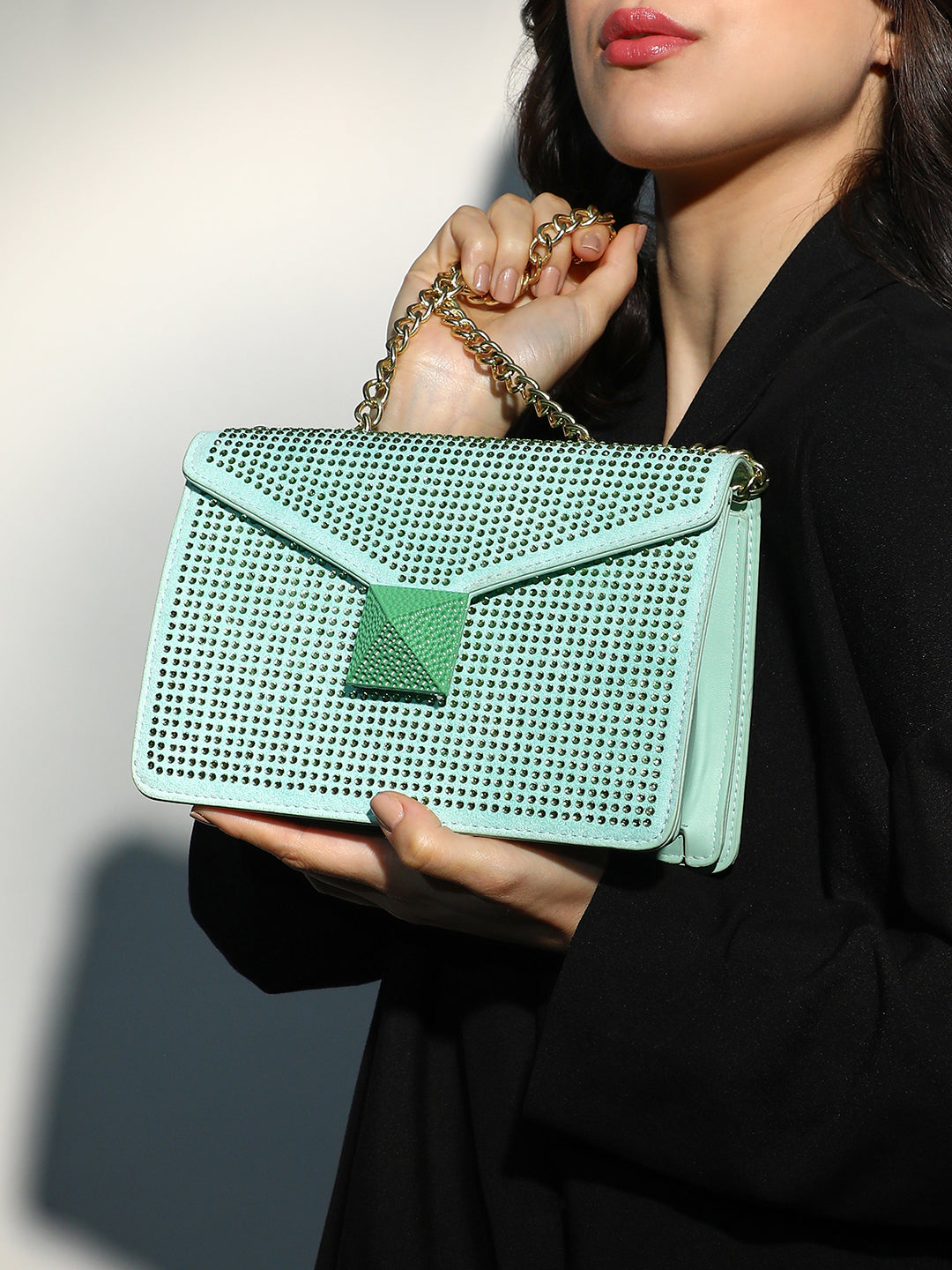 The Stud Sling Bag - Mint Green