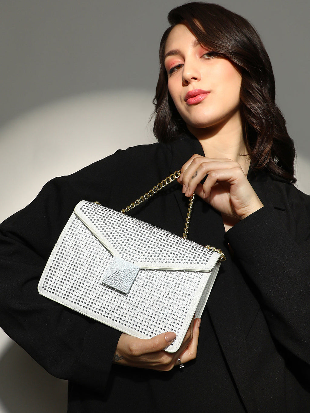 The Stud Sling Bag - Ivory White
