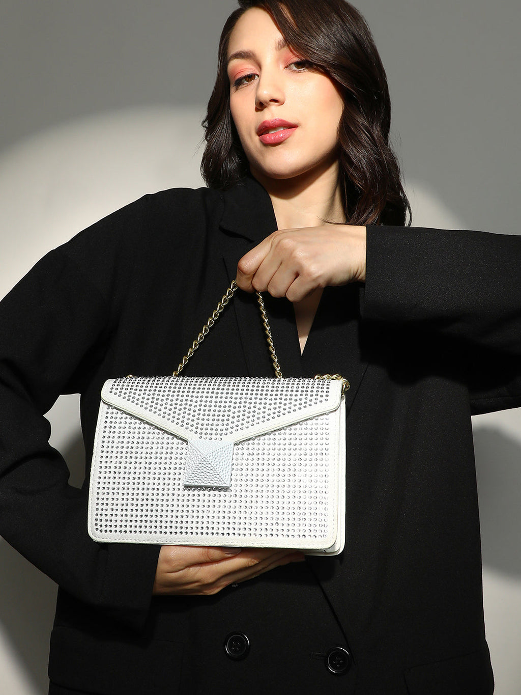 The Stud Sling Bag - Ivory White