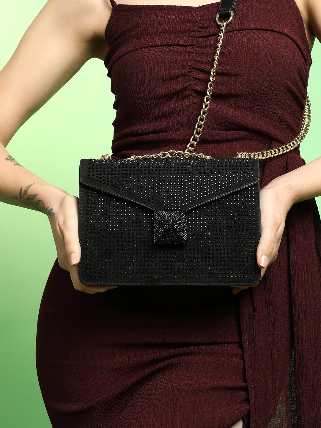 The Stud Sling Bag - Midnight Black