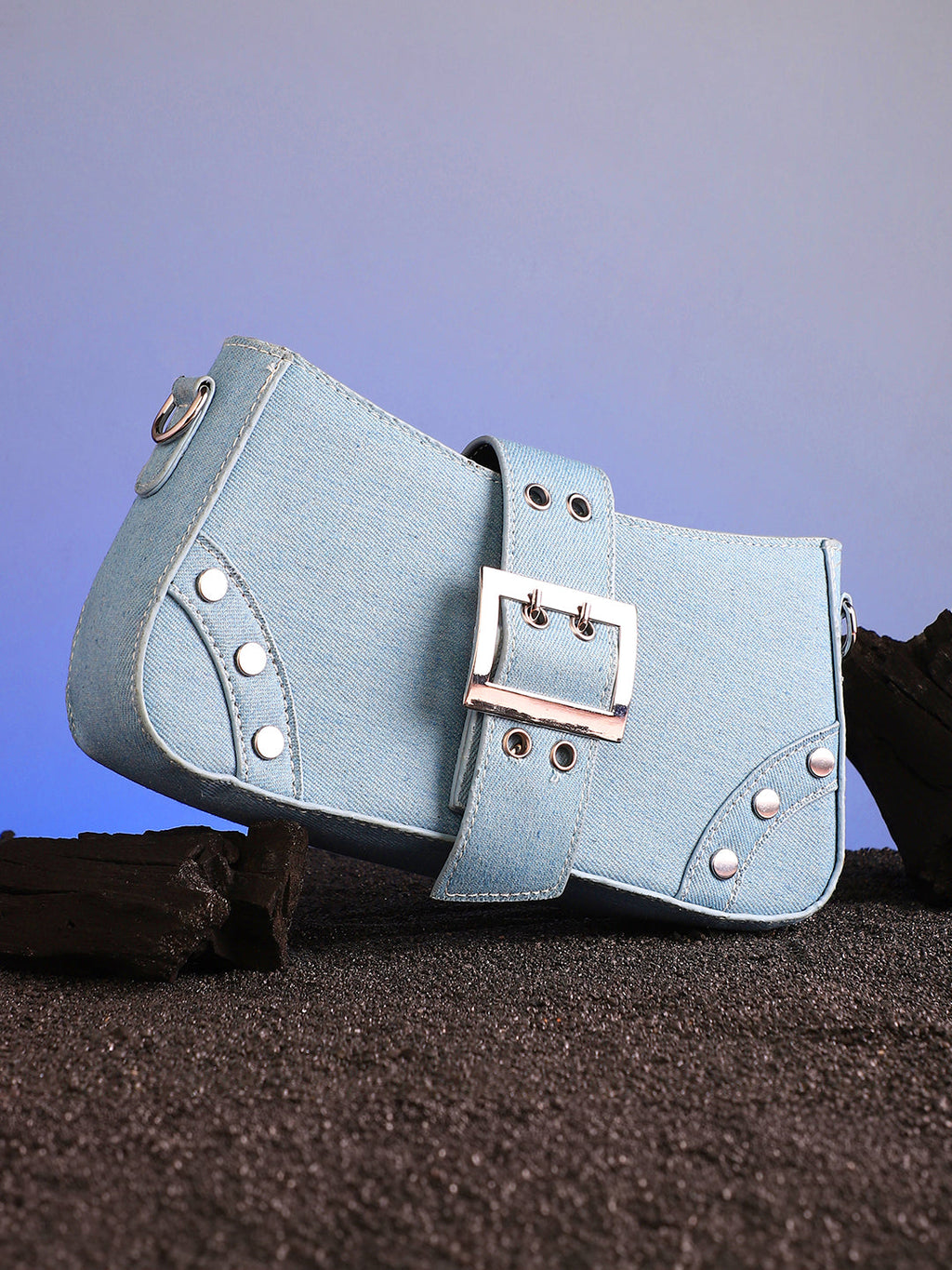 The Denim Shoulder Bag - Light Blue