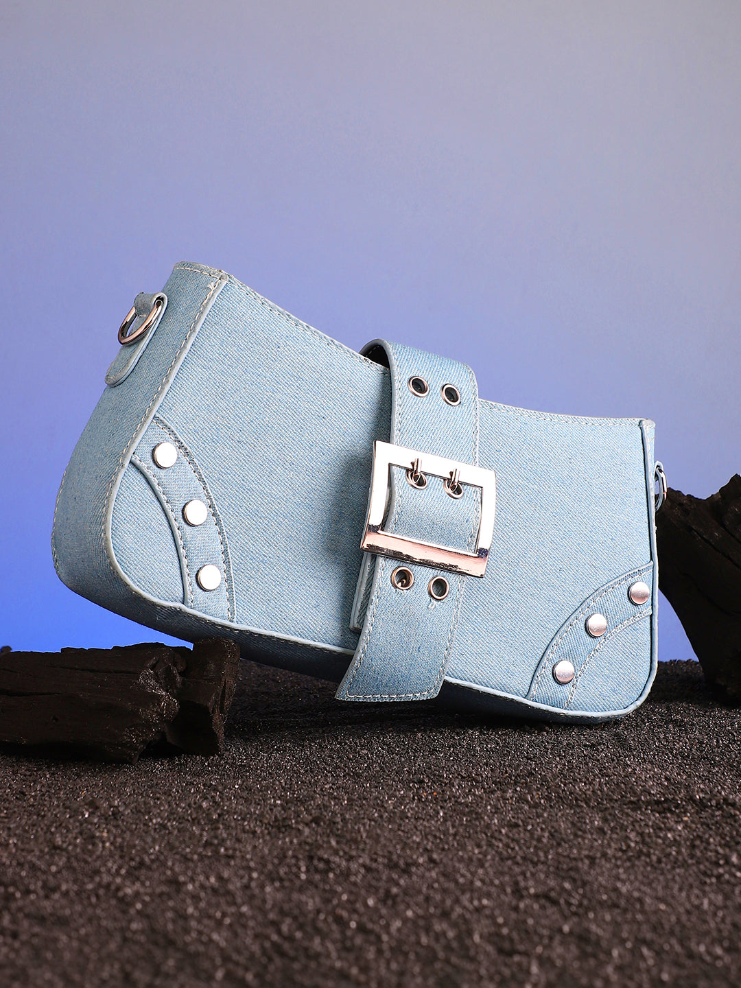 The Denim Shoulder Bag - Light Blue