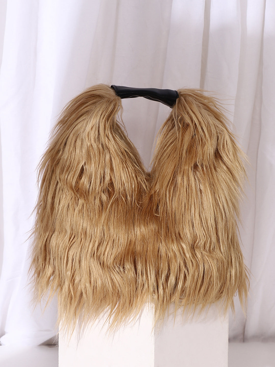 The Fur Hobo Bag - Beige