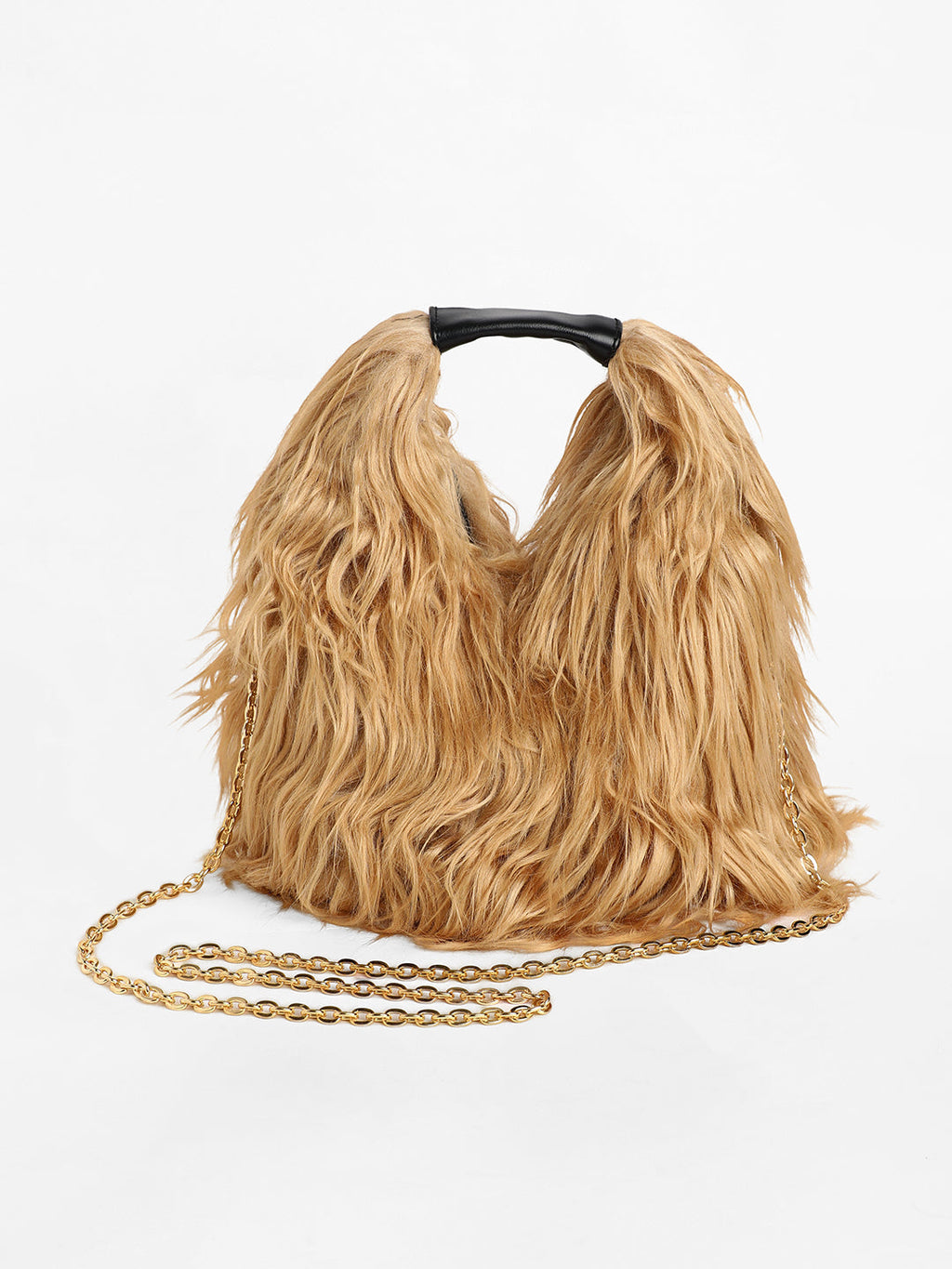 The Fur Hobo Bag - Beige
