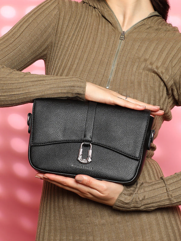 The Hanging Buckle Sling Bag - Midnight Black