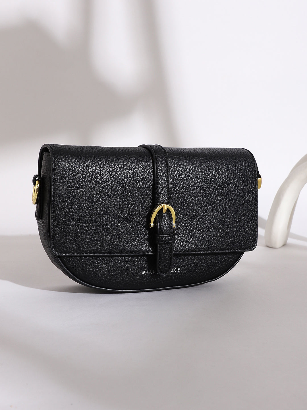 The Tang-Buckle Shoulder Bag - Midnight Black