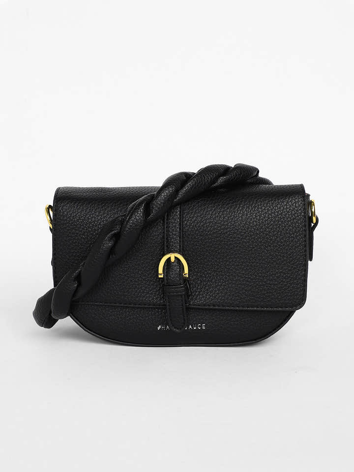 The Tang-Buckle Shoulder Bag - Midnight Black