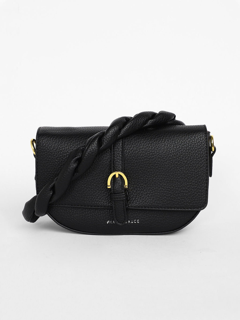 The Tang-Buckle Shoulder Bag - Midnight Black