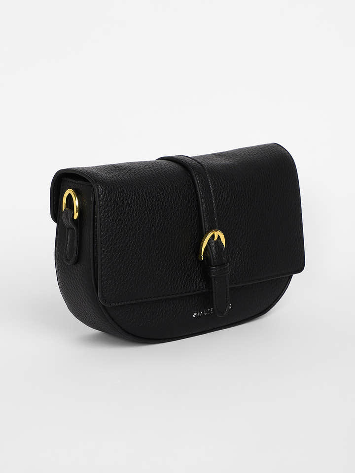 The Tang-Buckle Shoulder Bag - Midnight Black