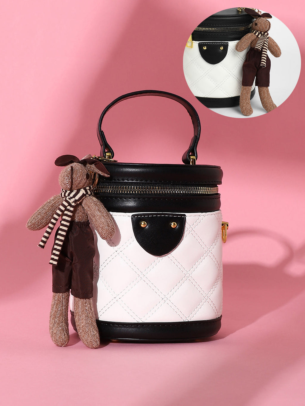 The Quilted Bucket Bag - Chalk White