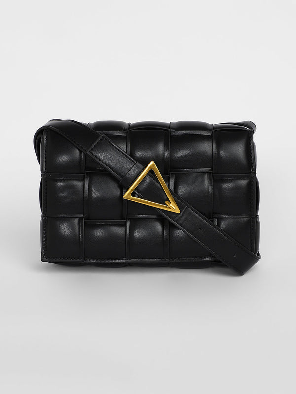 The Puffy Interwine Sling Bag - Midnight Black
