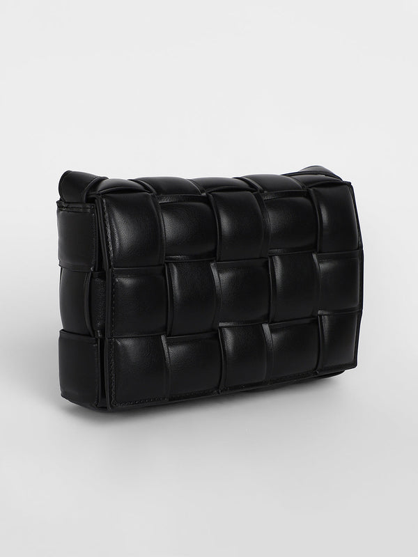 The Puffy Interwine Sling Bag - Midnight Black