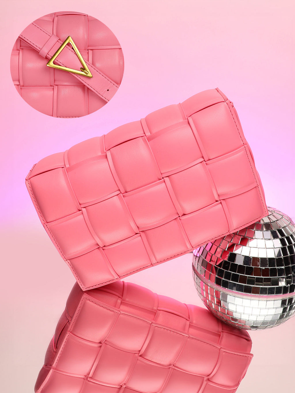 The Puffy Interwine Sling Bag - Rouge Pink