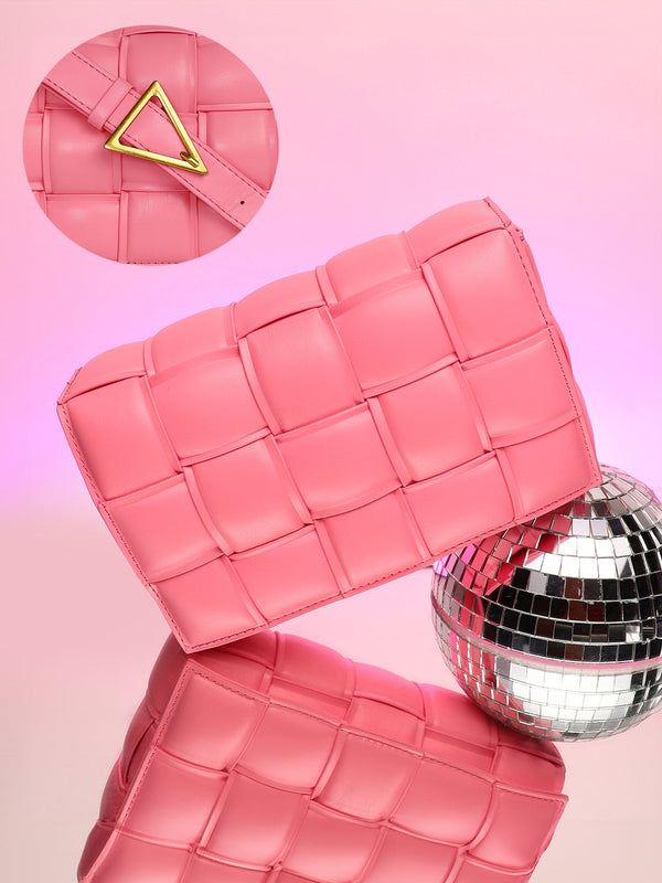 The Puffy Interwine Sling Bag - Rouge Pink