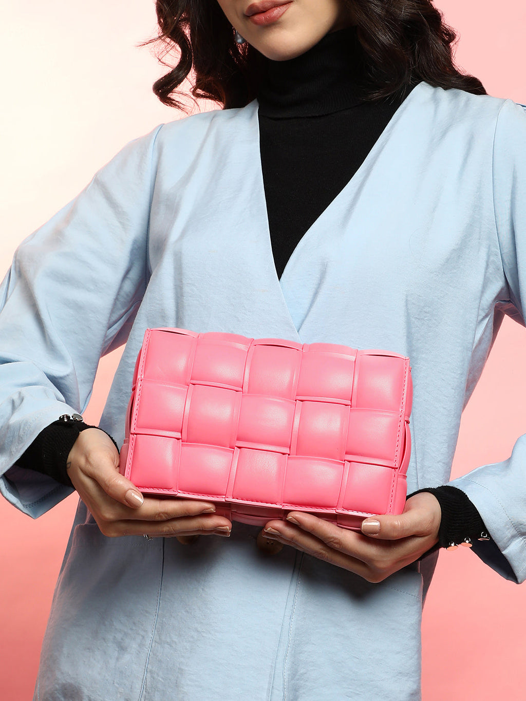 The Puffy Interwine Sling Bag - Rouge Pink