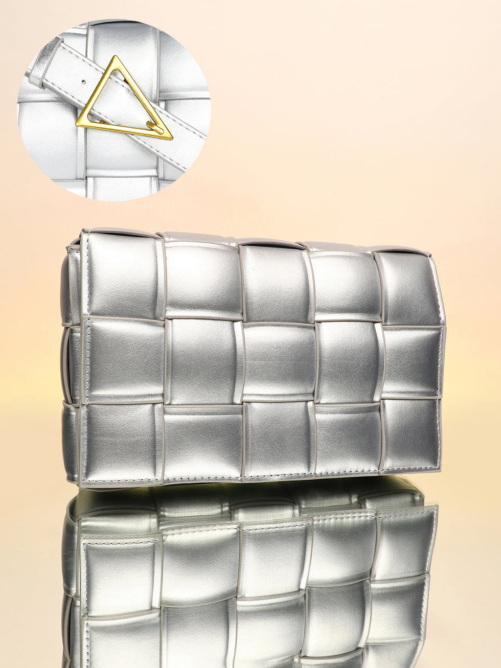 The Puffy Interwine Sling Bag - Chalice Silver