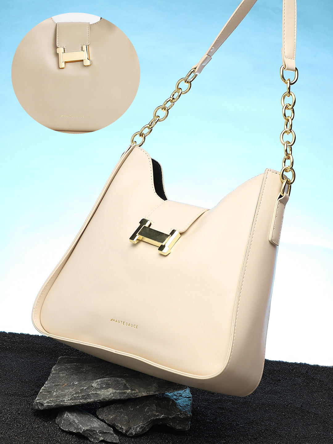 The Monogram Shoulder Bag With Pouch - Ivory White
