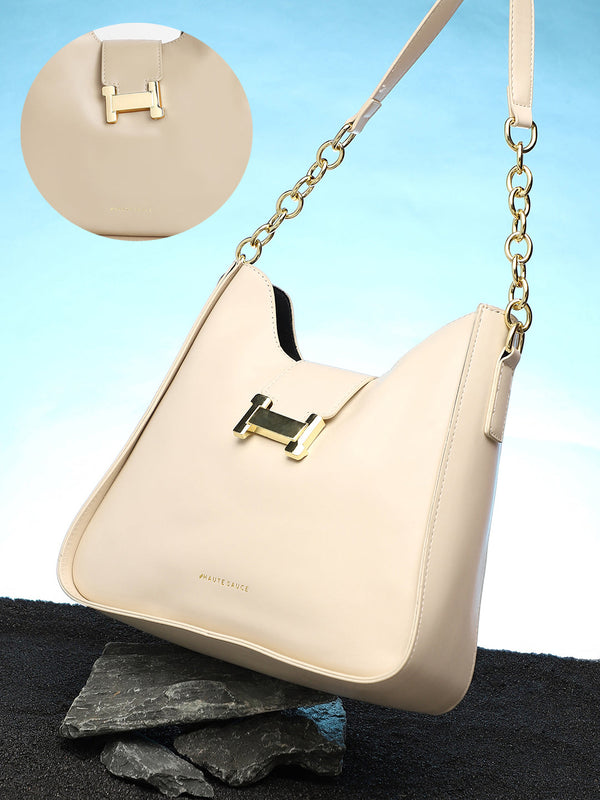 The Monogram Shoulder Bag With Pouch - Ivory White