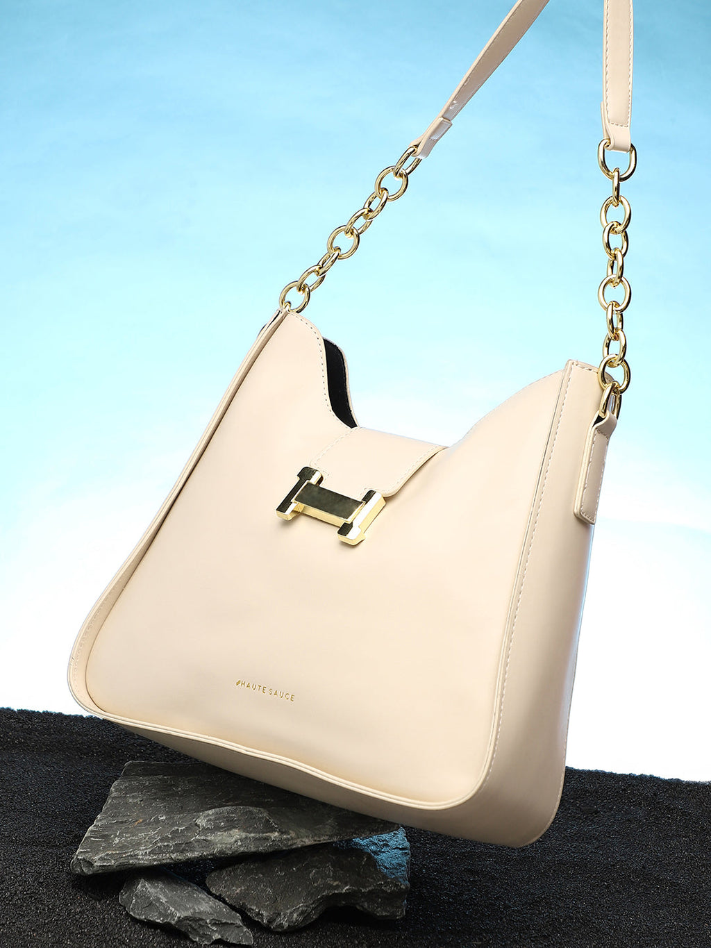 The Monogram Shoulder Bag With Pouch - Ivory White