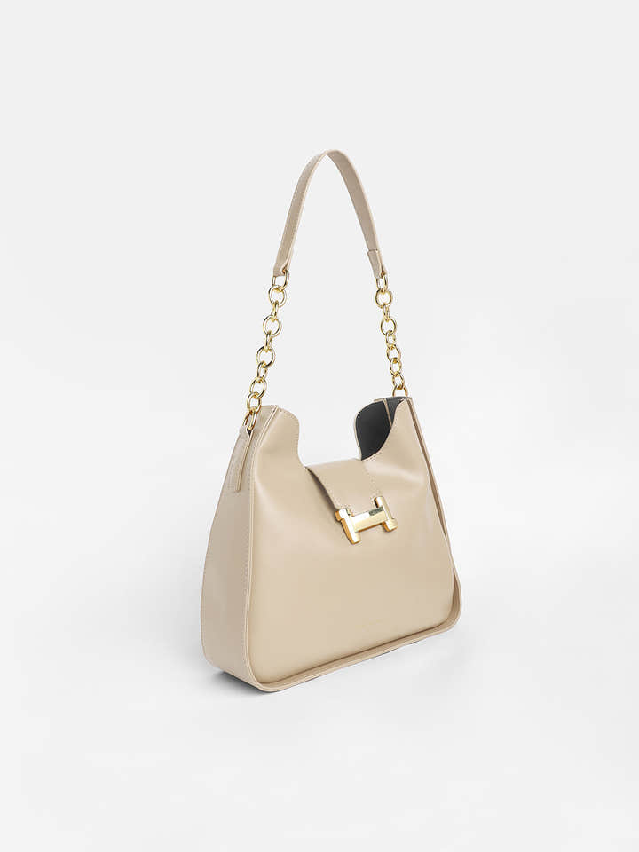 The Monogram Shoulder Bag With Pouch - Ivory White